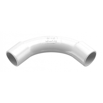 CLIPSAL STANDARD BEND 90DEG 20MMXR47MM 20MM ID 83MM L PVC GREY