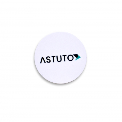 ASTUTO HIGH LEVEL ENCRYPTED 25MM ADHESIVE DISC COMPATIBLE WITH ALL ASTUTO READERS 13.56MHZ 25DIAx1D (MM) *LIFE