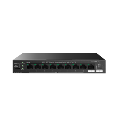 IP-COM 8PORT ( 10P) GIG SW 8x POE+ PLUS 1x SFP(1G) 1x UPLINK(1G) COMBO MAX 120W 20Gbps 14.9Mpps L2 UNMANAGED O