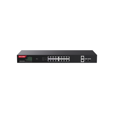 IP-COM 16PORT ( 20P) GIG SW 16x POE+ PLUS 2x SFP(1G) 2x UPLINK(1G) MAX 230W 40Gbps 29.8Mpps L2 UNMANAGED OP TE