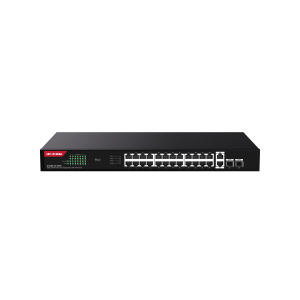 IP-COM 24PORT ( 28P) GIG SW 24x POE+ PLUS 2x SFP(1G) 2x UPLINK(1G) MAX 370W 56Gbps 41.7Mpps L2 UNMANAGED OP TE