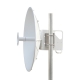 IP-COM 5GHz DUAL POLARIZATION DISH BASE STN ANTENNA 2x N-FEMALE CONNECTORS 4900-6500MHz UPTO 20KM POLE MTD WHT