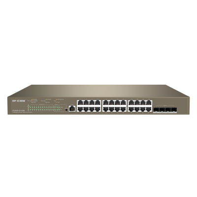 IP-COM 24PORT ( 28P) GIG SW 24x POE+ PLUS 4x SFP(10G) MAX 410W 128Gbps 95.2Mpps L3 MANAGED OP TEMP 0 ~ +45 BRN