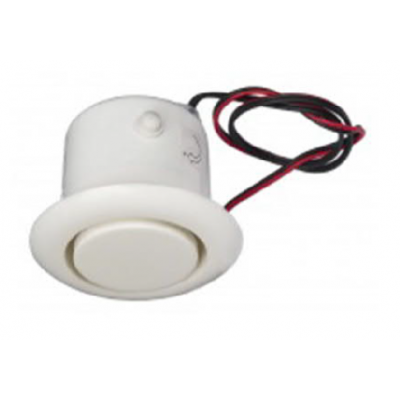 FLUSH MOUNT PIEZO WITH VOLUME CONTROL 12VDC WHT