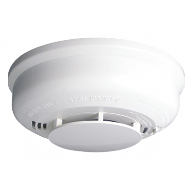 12-24VDC 4 WIRE PHOTOELECTRIC SMOKE ALARM WITH 9VDC BATTERY BACK-UP AND INTEGRAL TEMP-3 SOUNDER.