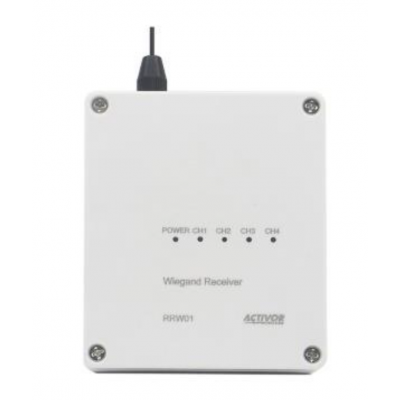 ACTIVOR WIEGAND 4 CHANNEL RECEIVER OUTDOOR IP65 LED INDICATOR WHT 113HX 100WX 38D (MM) 9-15VDC